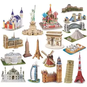 New 3D Puzzle DIY World Famous Architecture Building Puzzles Toys Gift Model - Picture 1 of 58