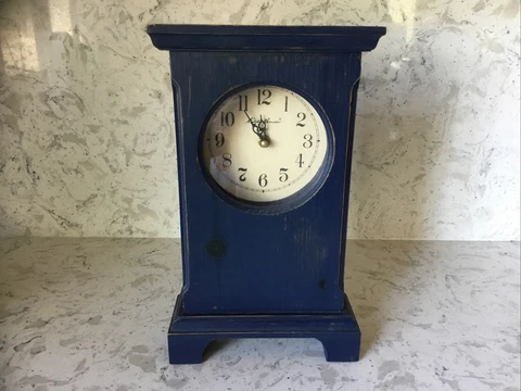 Eddie Bauer Wood Mantle Clock "SUNSET TIME" Battery Operated 12" Tall Cover