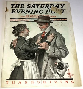 J.C. LEYENDECKER 1914 THANKSGIVING COVER SATURDAY EVENING POST COMPLETE MAGAZINE - Picture 1 of 1