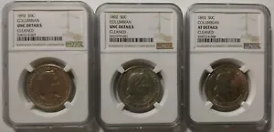 (2) 1892 50C & (1) 1893 50C Columbian Coin All Certificate. - Picture 1 of 9