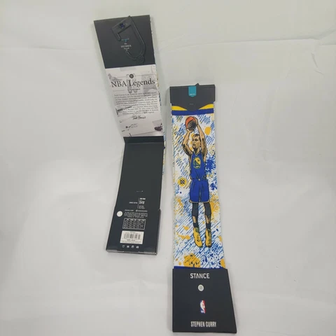 2 Pairs Stance Mens Stephen Curry Golden State Warriors NBA Socks Large Steph Cover