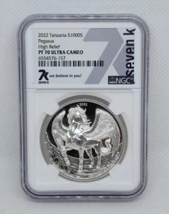 2022 Tanzania S1000S Pegasus High Relief NGC PF70 UC 7K Metals 1000 Shillings - Picture 1 of 3