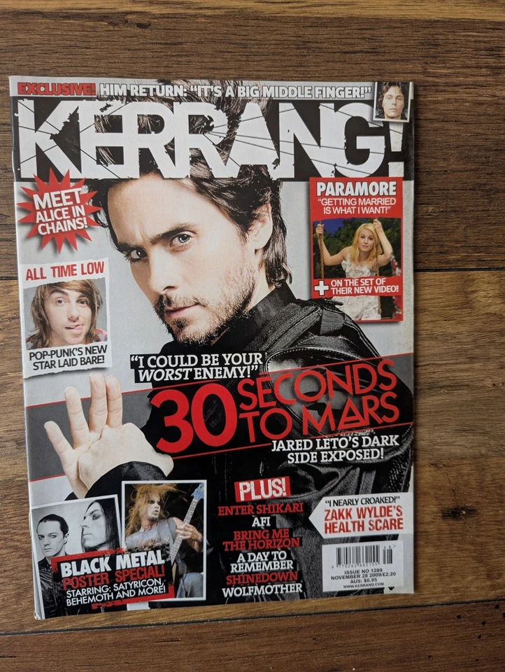 Kerrang! 1289 30 Seconds To Mars, Paramore, All Time Low, Black Metal Posters - Image 1 of 1