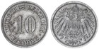 Kaiserreich Probe 10 Pfennig 1915 A in Eisen stark magnetisch vz  95033