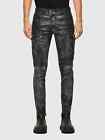 Designer Rare DIESEL Men's $1250 Black Ankle Zip Soft Leather Pants Zippers 31