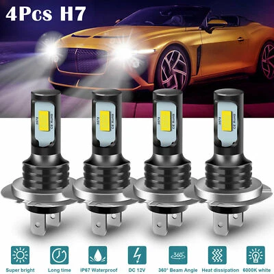 4x LED Car Retrofit Fog Lamp Kit Combination Bulb 4000LM 3570 2SMD H7 Universal - Image 1 of 4