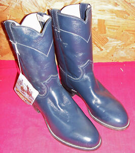 Mens Size 7.5 EE Gray Justin Roper Boots Leather Cowboy Western 7 ½ Extra Wide