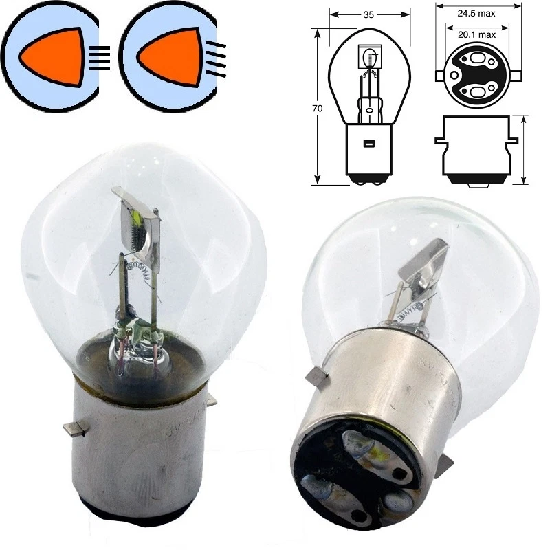 12V 25/25W BA20D HALOGEN AUTO MOTORRAD SCOOTER VESPA PIAGGIO GLÜHBIRNE SCHEINWERFER LAMPE - Bild 1 von 1