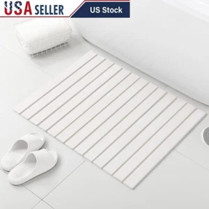 Extra Large Non-Slip Diatomaceous Earth Bath Mat Quick-Drying Stone Mat White US - Picture 1 of 7
