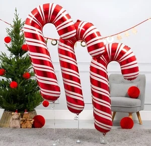 Lote De 5 Globos Bastones De Caramelo Globos De Lámina Mylar Suministros De Fiesta Hoilday  - Imagen 1 de 3