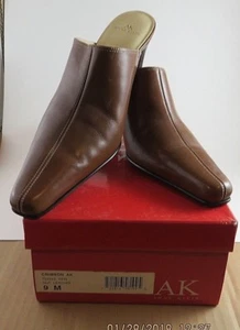 ANNE KLINE AK - Crimson Nut Leather Slide Shoe Womens Size 9M NIB NEW - Picture 1 of 11