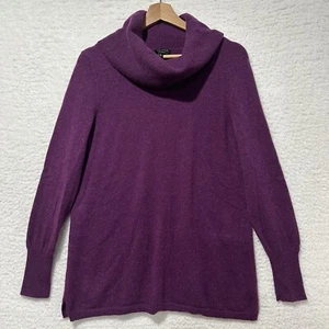 Talbots Women’s Pure Cashmere Purple Cowl Neck Pullover Sweater Size Large - Picture 1 of 10