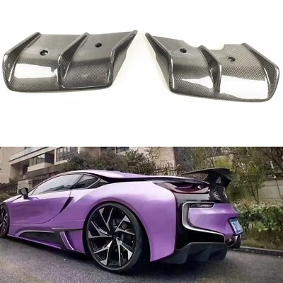 Carbon Fiber Rear Bumper Side Spoiler Cover For BMW i8 2014-2020 GT Style - Image 1 of 4