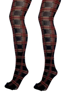 Medias opacas Ex Marks and Spencer 60 Denier Heritage tartán a cuadros M/L, L/alto - Imagen 1 de 6