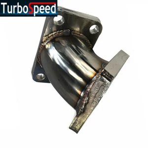 1X T2 to T3 4-Bolt SS 45 Degree Bolt-On Turbo Charger Flange Conversion Adapter - Picture 1 of 12