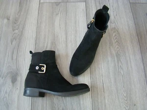Tommy Hilfiger Damen Stiefeletten 37 Boots Wildleder Schuhe Stiefel schwarz - Bild 1 von 9