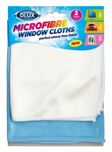 2 Microfibre Cloths For Glass Mirror Window TV Laptops Screen Phone Car Cleaning - Picture 1 of 3