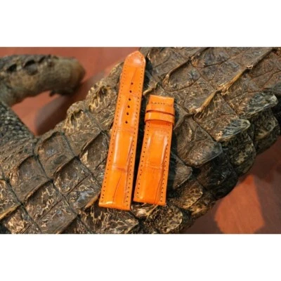 手工制作正品 Croc 皮肤皮革表带 18 毫米/24 毫米 — 第 1/3 张图片