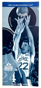 GREG KOUBEK Basketball Camp DUKE BLUE DEVILS 2005 Advertising Brochure - Picture 1 of 1