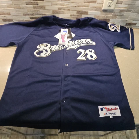 Milwaukee Brewers Prince Fielder #28 Authetic Jersey Adult Sz 50 - Signed NWT Cover