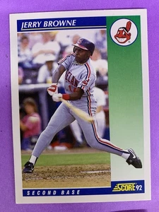 1992 Score #496 Jerry Browne, Indians - Picture 1 of 2