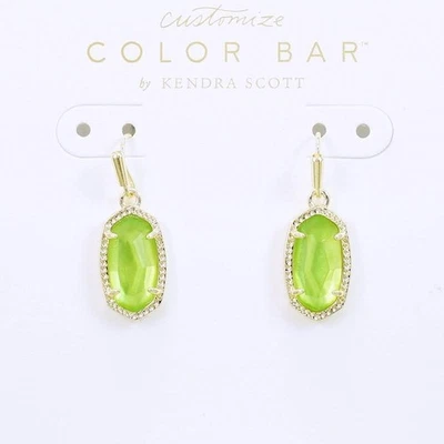 Pendientes colgantes Kendra Scott Lee peridoto ilusión verde tono dorado agosto nuevos sin etiquetas Foto 1 de 4