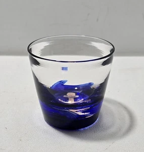 Rocas de bola baja sopladas a mano de colección con incrustaciones de vidrio anclaje de cobre cobalto/claro firmado - Imagen 1 de 7