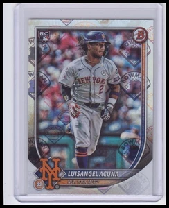 Bowman #83 Luisangel Acuña (RC) 2025 Retro Logo Lámina Estuche SSP Hit NY Mets - Imagen 1 de 2