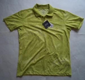 Peter Saville UNIQLO DataLife- POLO SHIRT Large Neon GREEN Short Sleeve Poly - Picture 1 of 15