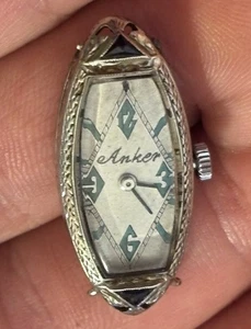 Antique VTG Art Deco Omega 484 Ladies Watch, 18k solid White gold Case 17J Runs - Picture 1 of 15