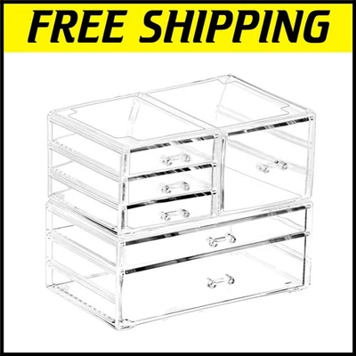 Durable Acrylic Stackable Storage Bins - Perfect for Makeup and Office Supplies - Image 1 of 4