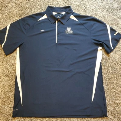 Nike Dri-Fit Butler Bulldogs Mens XL Navy Blue Polo NCAA Basketball  - Image 1 of 4