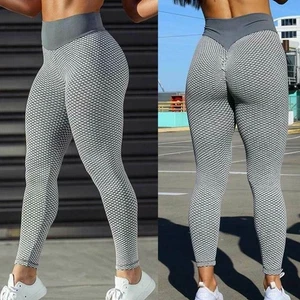 Women’s High Waisted Full Length Leggings Gym Yoga Pants Stretchy Fitness 6-22 - Picture 1 of 12