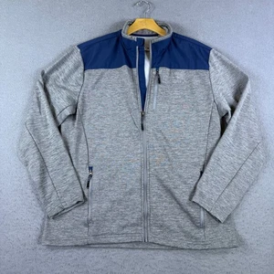 Giacca uomo Orvis in pile a rete intrecciata con zip intera grigio blu taglia L outdoor Gorp - Foto 1 di 8