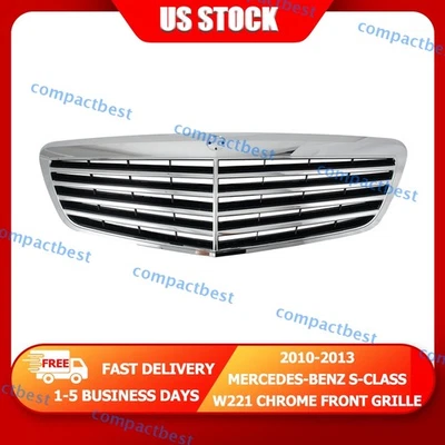 Mercedes-Benz Clase S W221 2010-2013 parrilla delantera cromada negra gruesa S550 AMG Estados Unidos Foto 1 de 4