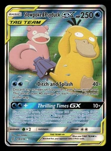 2019 Pokemon S&M Unified Minds 218/236 Slowpoke & Psyduck GX Tag Team - Bild 1 von 2