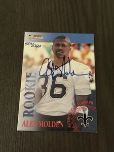 1996 Pro Line II Memorabilia Rookie Autographs /1320 ALEX MOLDEN Signed Auto RC - Picture 1 of 2