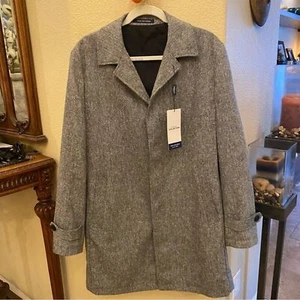 NWT~VAN HEUSEN Blue Label Grey Long Coat Size Medium-Retail $249 - Picture 1 of 8