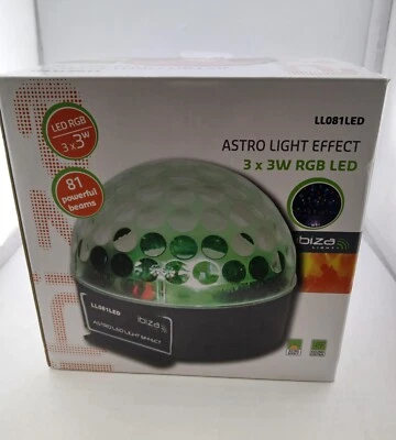 Ibiza Astro LED Rotating Effect DJ Disco Beam Lighting Mirrorball Party - Image 1 of 4