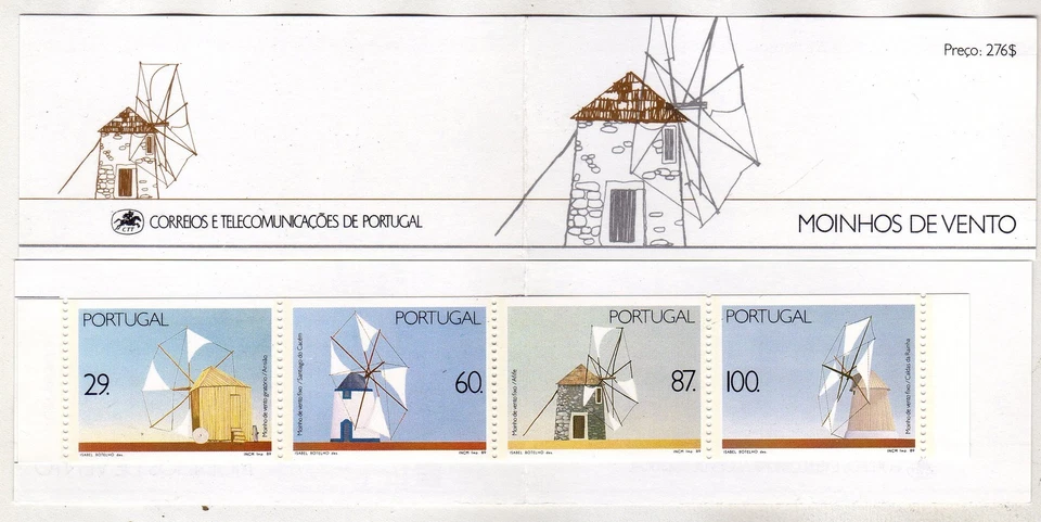 Portugal Booklet sc#1785a (1989) Windmills OG MNH** - Image 1 of 1