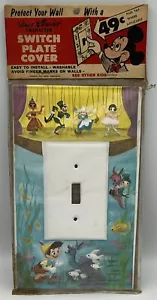 Vintage Walt Disney Pinocchio Switch Plate Cover Confezione Originale Raro - Foto 1 di 4