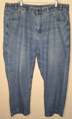 Haband Casual Joe Men's Jeans 42x29 Blue High Rise Medium Wash Cotton Polyester - Image 1 of 4