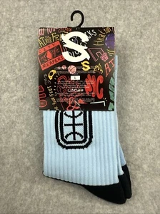 Overtime Elite × Strideline Premium Crew Socken - Hellblau & Schwarz (Größe L) - Bild 1 von 7