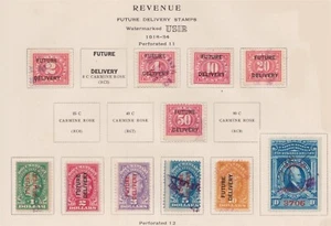 (F206-98) 1918-34 USA part set 11stamps future delivery stamps 2c to $500 (LC10 - Foto 1 di 1