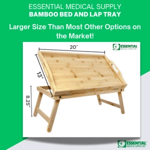 Bamboo Bed and Lap Tray - Extra Large Flip Up Top, Raised Edge, and Handles - Picture 1 of 6