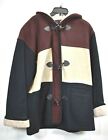 Vintage Herman Kay Womens Multicolor Long Sleeve Wool Hooded Duffle Coat 14