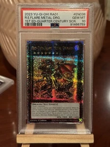 PSA 10 Red-Eyes Flare Metal Dragon (Quarter Century SCR) RA01-EN038 1st Edition - Picture 1 of 4