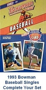 1993 Bowman Baseball Singles 541-708 Complete Your Set NM-MT