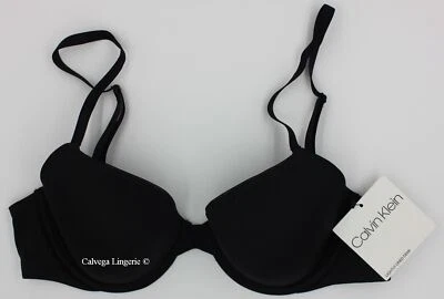NWT Calvin Klein QP1500 "Women's Form" Convertible T-Shirt Microfiber Bra, Black - Image 1 of 4