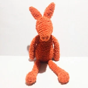 Jellycat KnitWit Aardvark Plush-Orange-Retired-Shaggy-Floppy Legs-Soft-18 Inch - Picture 1 of 10